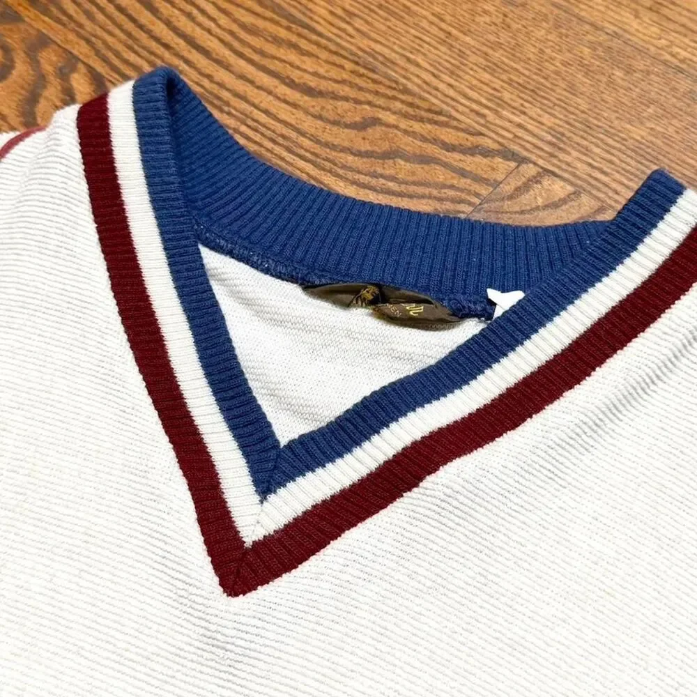 Vintage 60’s Famous Barr St. Louis Terry Cloth V Neck Sweater - Picture 2 of 7